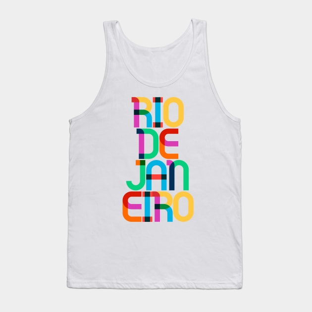 Rio De Janeiro Brazil Pop Art Letters Tank Top by Hashtagified